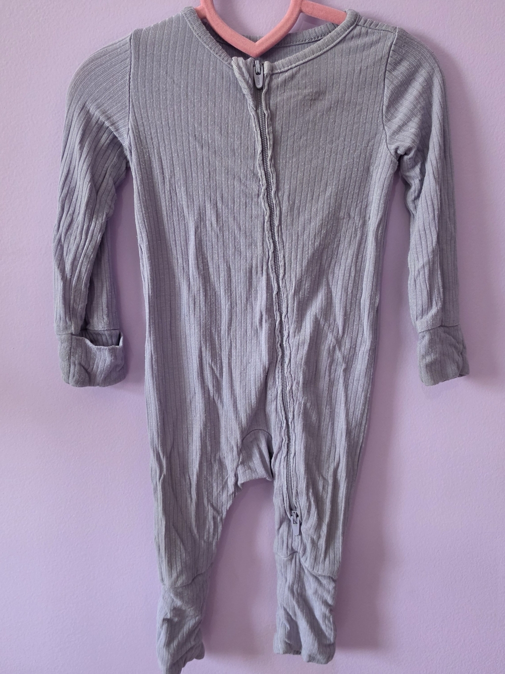 Purely Soft Carters Ribbed Long-Sleeve One-Piece Purple